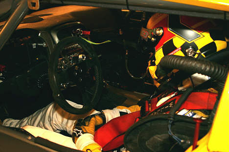 Jan Magnussen brugte meget tid på at vente i sin Corvette C6.R under kvalifikationen på Le Mans.